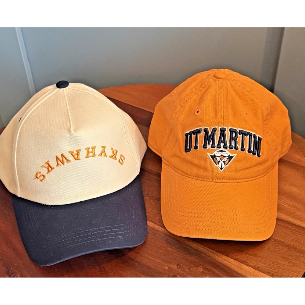 UT Martin Skyhawks Hat Lot of 2 Adjustable Caps Legacy Orange NCAA Baseball Cap
